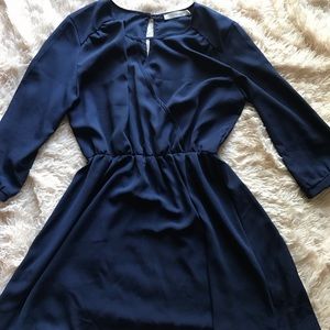 Navy long sleeved dress